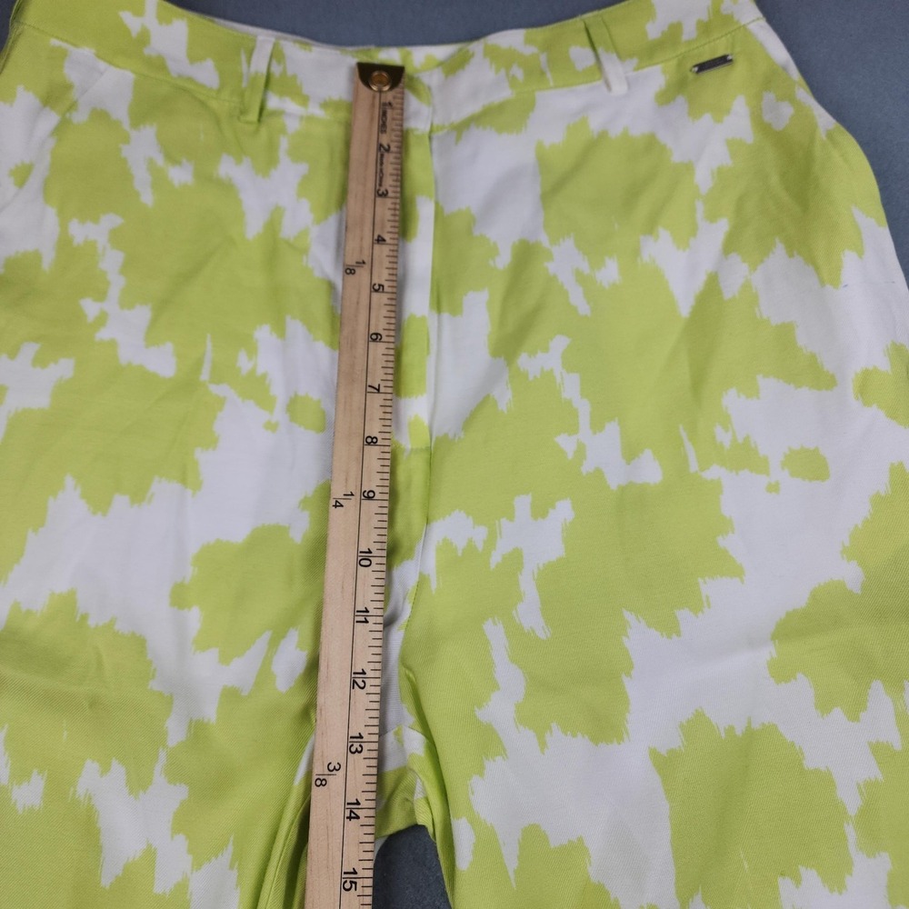 Armani Exchange Dress Pants Womens 8 Green Camo Wide Leg Twill Casual Summer - Picture 7 of 13